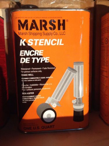 Marsh k-bk-q, black k-1 stencil ink, quart can for sale