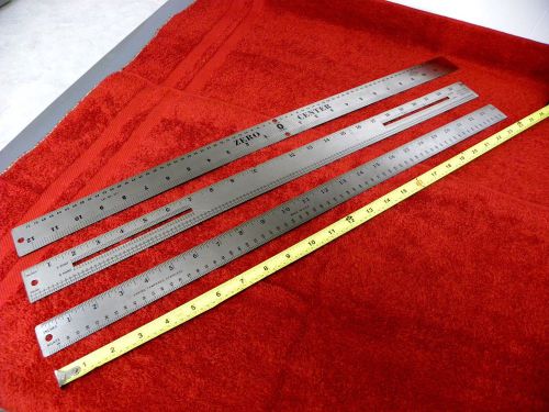 LOT OF (3) SPRING TEMPERED STEEL 24&#034; LONG RULERS