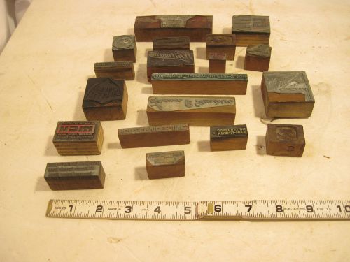 VINTAGE  Lot 19  Pieces  Printer&#039;s Block Letterpress Type Wood Metal Images