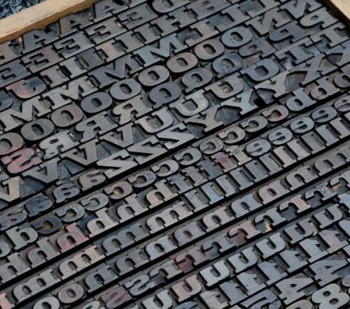 Letterpress wood printing blocks 392pcs 0.87&#034; tall alphabet wooden type woodtype for sale
