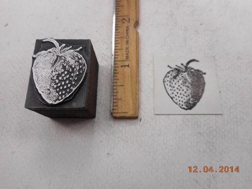 Printing Letterpress Printers Block, Perfect Strawberry Fruit