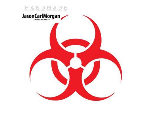 JCM® Iron On Applique Decal, Biohazard Red
