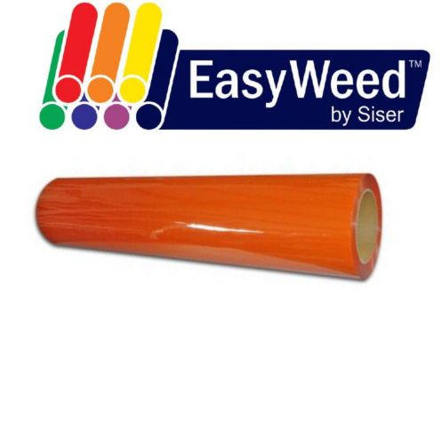 1 sheet *orange* siser easyweed heat transfer vinyl 15&#034; x 12&#034; iron on any cutter for sale