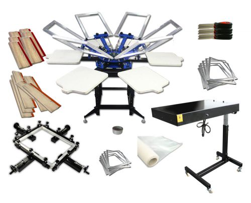 Sreen mesh stretching 6 color silk screen printing press kit for sale