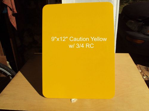 4 pcs.9&#034;  x 12&#034; .040 caut.yellow  aluminum sign blanks w/3/4&#034;rc- (utility use). for sale