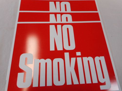 3 Pcs 8-1/2 x 11 Inch Red &amp; White Flexible Plastic &#034; No Smoking &#034; Sign