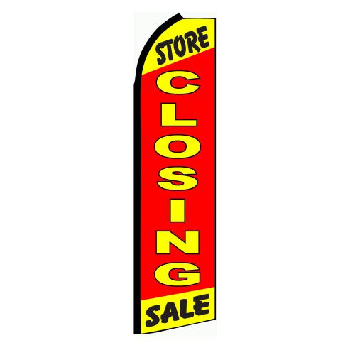 Store Closing Sale Swooper Flag 15&#039; Flutter Advertising Banner /Pole /Spike Bx