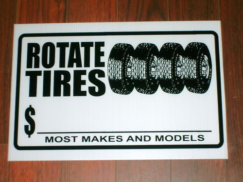 Auto repair shop sign: rotate tires pricing for sale
