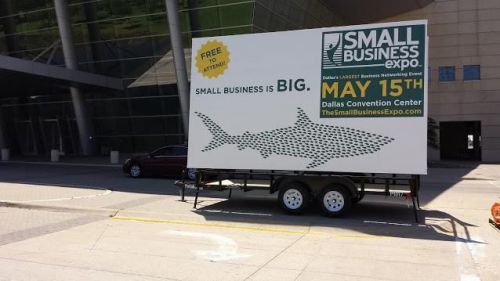 Mobile  billboard trailer advertising sign with vinyl banners 10&#039;x17&#039; for sale