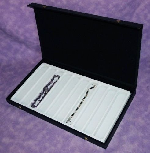 10 Slot Necklace/Bracelet Display Textured Top White
