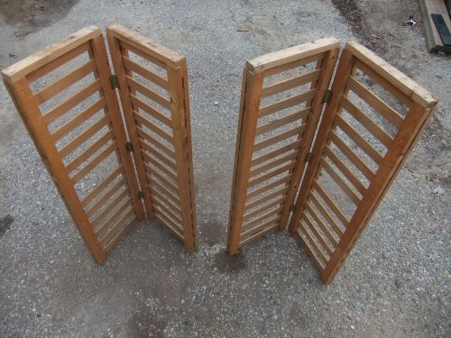antquie wood folding store vendor product display fixture shutter slats
