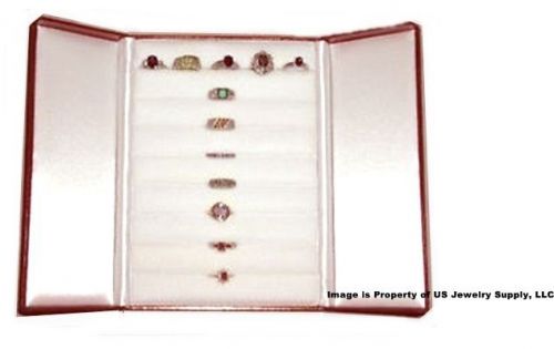 6 Red Double Door 8 Row Ring Display Presentation or Gift Jewelry Boxes