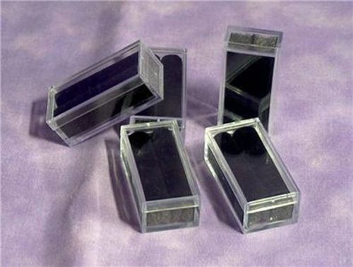 TUFTED RECTANGLE GEM BOXES WITH TAGS 10 QTY BLACK