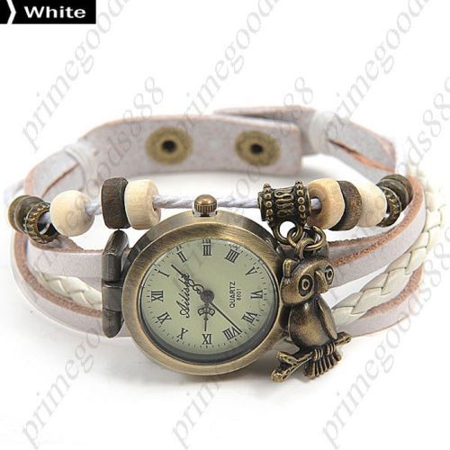 Starfish PU Leather Analog Quartz Wrist Lady Ladies Wristwatch Women&#039;s White
