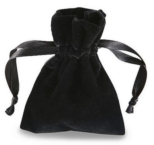 10 PCS Deluxe Plush Velvet Black Pouches Jewelry Gift Bag With Drawstrings 3 x 4