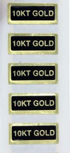 50 peel off adhesive labels / stickers ~  5/16&#034; x 3/4&#034;  marked &#034;10kt gold&#034; 10k for sale