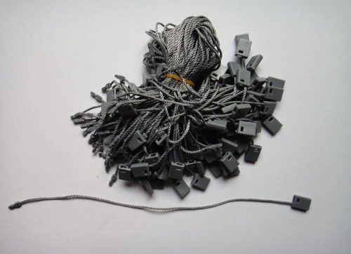 1 bag dark grey hang tag string plastic snap lock pin loop fastener hook ties 7&#034; for sale