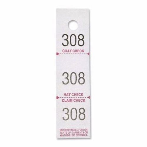Sparco Coat Check Tickets, 3-Part, 500/PK, White (SPR99300)