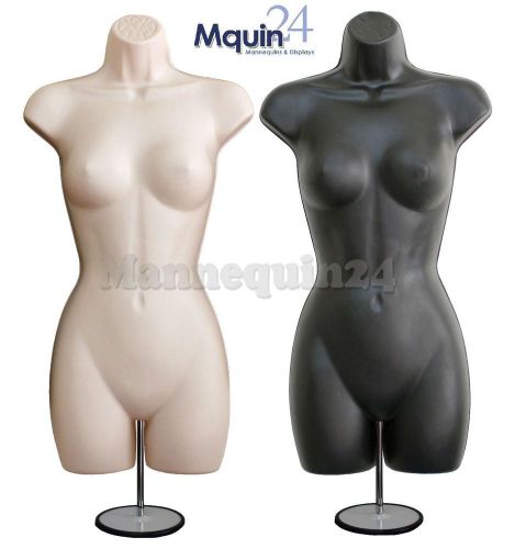 Female Mannequins Body Forms (2 pcs) w/Stand Woman&#039;s Clothing Display