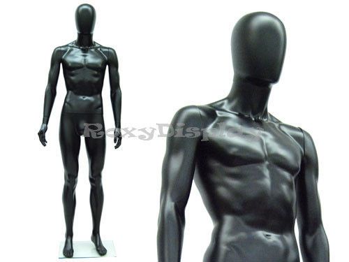 Male Unbreakable Egghead Plastic Mannequin Turnable &amp;Removable Head PS-SM1BKEG