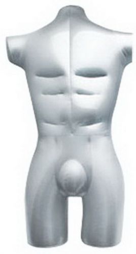 Inflatable Torso Men with Leg 2813 Easy Carry Mannequin Silver Color