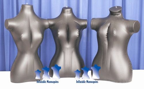 Inflatable mannequin - female torso package, silver for sale