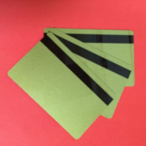 3 Gold PVC Cards-HiCo Mag Stripe 2 Track - CR80 .30 Mil for ID Printers