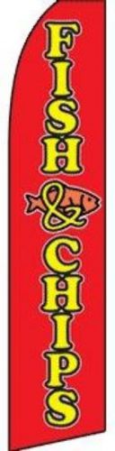 Fish &amp; Chips 15&#039; BOW BUSINESS SWOOPER FLAG SUPER SIGN FLUTTER BANNER *