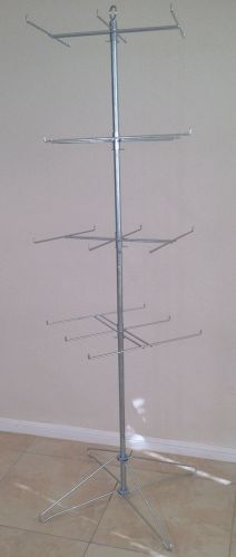 4 tier 24 peg floor spinner display rack (chrome finish) adjustable wholesale for sale