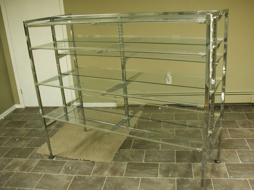 Furniture glass shelf store display fixture double sided adjustable 11 shelves for sale