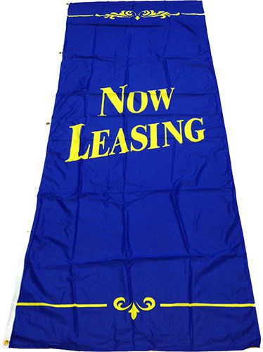 Now Leasing - 3&#039;x8&#039; Vertical Flag