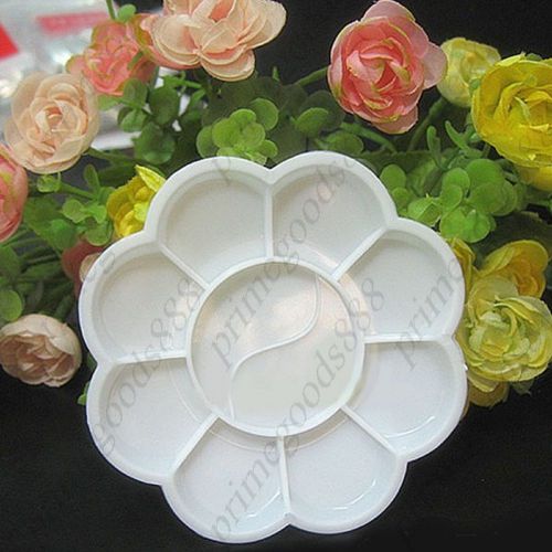 Flower Shape Color Mixing Palette Paint Plate Draw Palette Nail Art Dish White