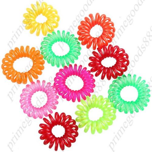 10 Colorful Flexible Waterproof Gal&#039;s Plastic Hair Band Ropes Creative Bracelets