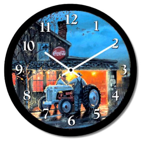 New FORD Model 8N Tractor Wall Clock DAVE BARNHOUSE Shop Talk Farmer Break Scene