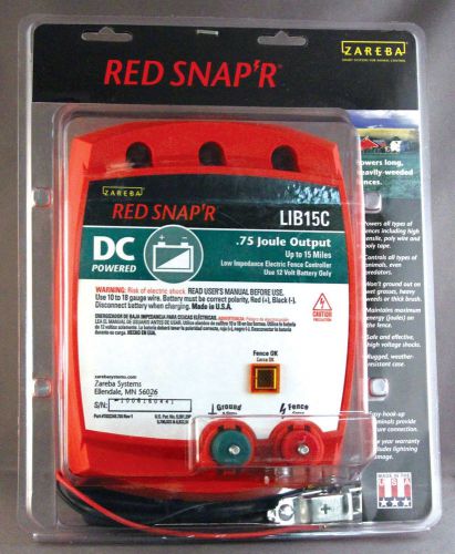 Red Snap&#039;r .75 Joule DC Fence Charger-Energizer LIB15C