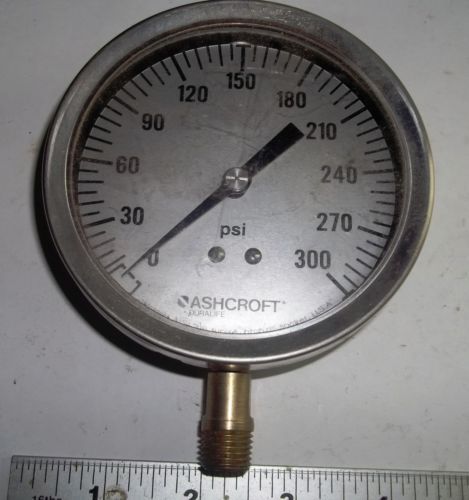 Ashcroft- Duralife  up to 300 PSI  industrial air compressor gauge ______A-74