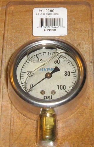 New Hypro 2-1/2in Stainless Steel Glycerin Pressure Gauge 100 PSI