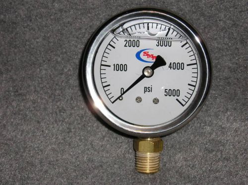 5000# liquid filled pressure gauge air water hydraulic for sale