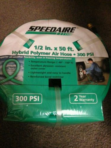 Speedaire 1/2&#034; x 50&#039; polymer air compressor hose 300 PSI flexzilla
