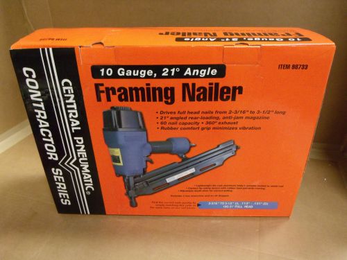 Central pneumatic contractor 10 gauge series 21° framing nailer item 98733 t068 for sale