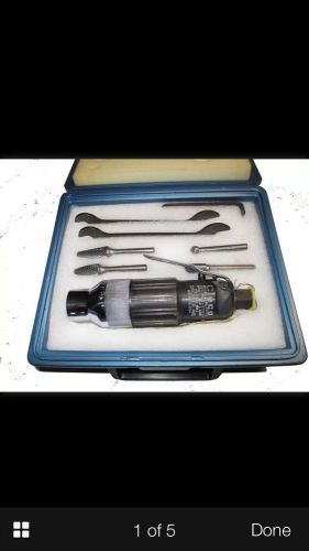 New cleco 1/4&#034; pneumatic die grinder kit w/4 carbide burrs - 25000 rpm #c-67699 for sale