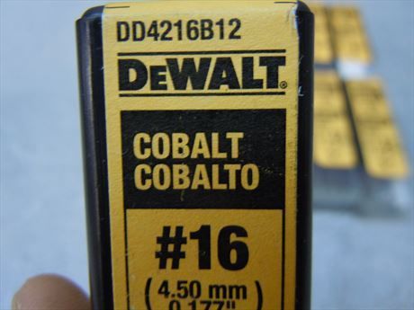 Dewalt #16 wire cobalt jobber length drill bit (12-pack)  dd4216b12 for sale