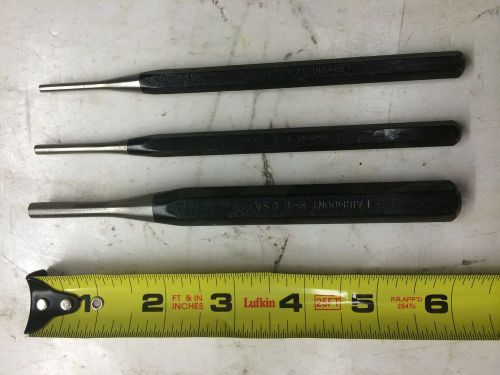TAPER PIN PUNCH SET OF 3 - MADE IN USA - 1/4&#034;,5/32&#034;,1/8&#034; - MACHINE SHOP QUALITY