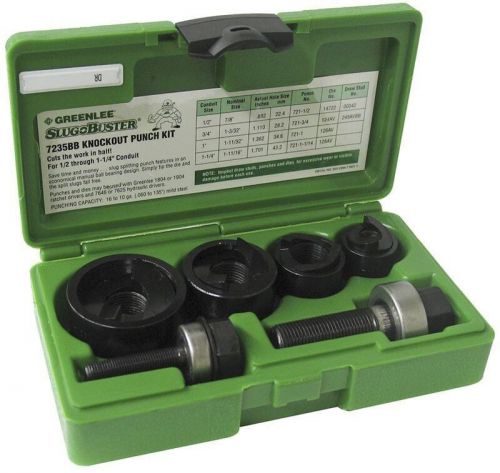 New!!! greenlee 7235bb manual knockout punch kit 1/2&#034;to 1-1/4&#034;conduit for sale