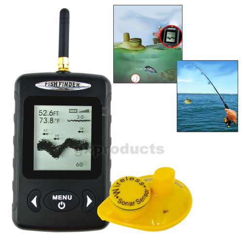 Portable dot matrix fish finder sonar radio with 328.08 feet/100m wireless range for sale