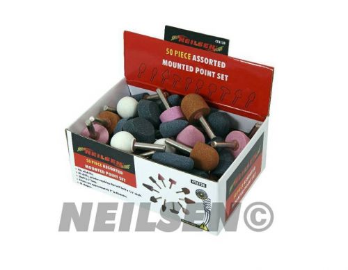 Mounted Grinding Stones - 50pc - for Air Die Grinders Polishing 1/4&#034; shank 3128