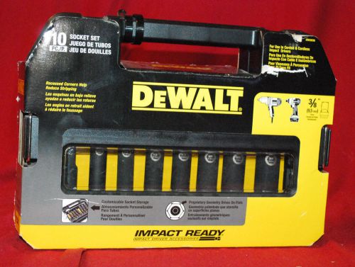 DeWalt 10 pc. 3/8&#034; Drive Impact Socket Set in Case - DW22838