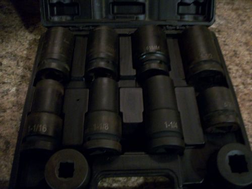 Ascot  Supply Corporation SO3110 1in. DR 10 Piece Truck Impact Socket Set
