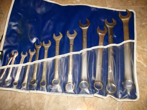 Combination wrench set in plastic container   5/16 to 1 inch for sale