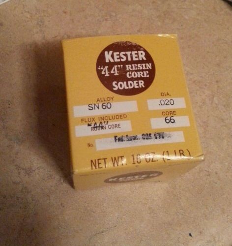 NOS 1 lb spool Kester 44 Rosin Core Solder .020&#034; Sn60 core 66, made in USA